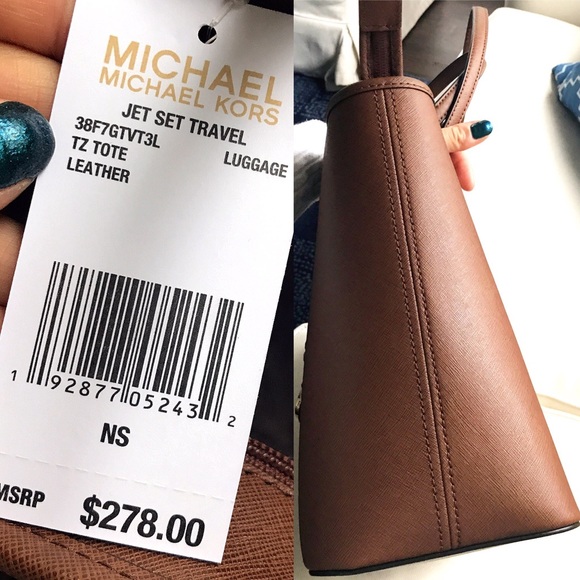 👜 MICHAEL KORS BROWN LEATHER LARGE BAG! - Picture 3 of 8
